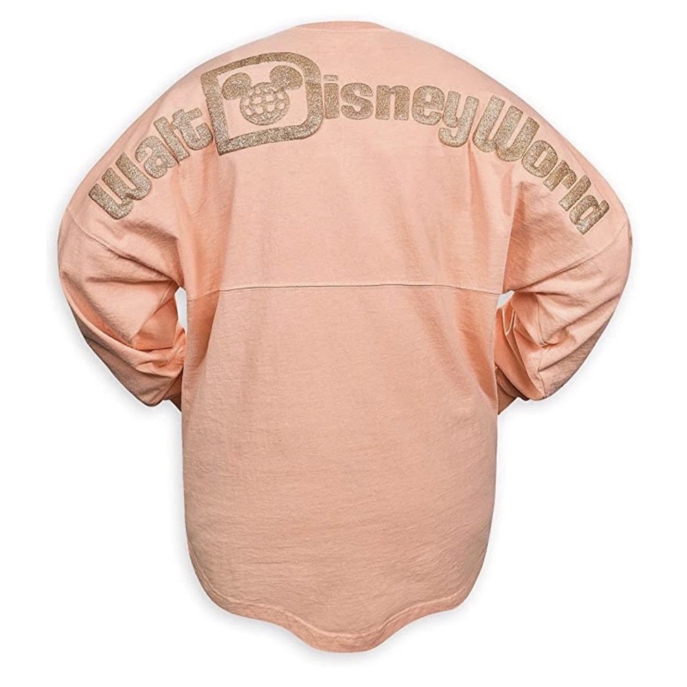 Disney Spirit Jersey Walt Disney World Womens Size M Pink Rose Gold Glitter Y2K